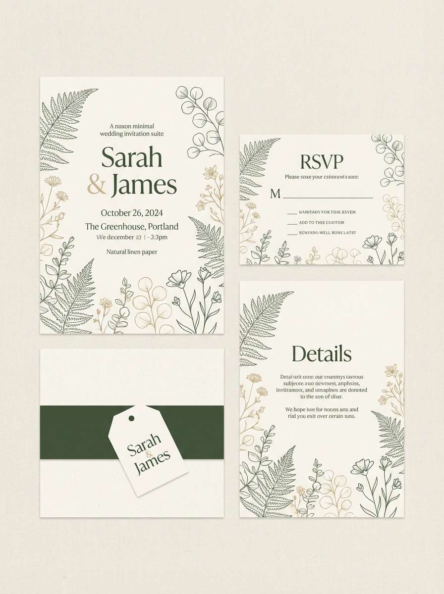 botanical invitation suite