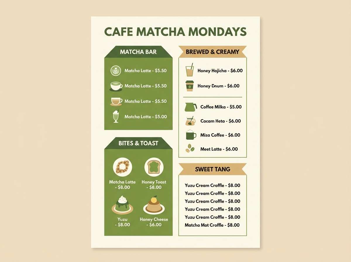 matcha cafe menu