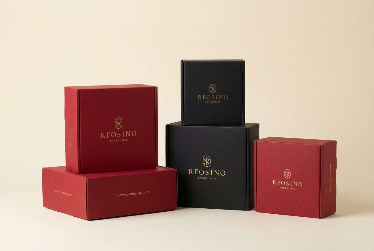 luxury packaging in red and black