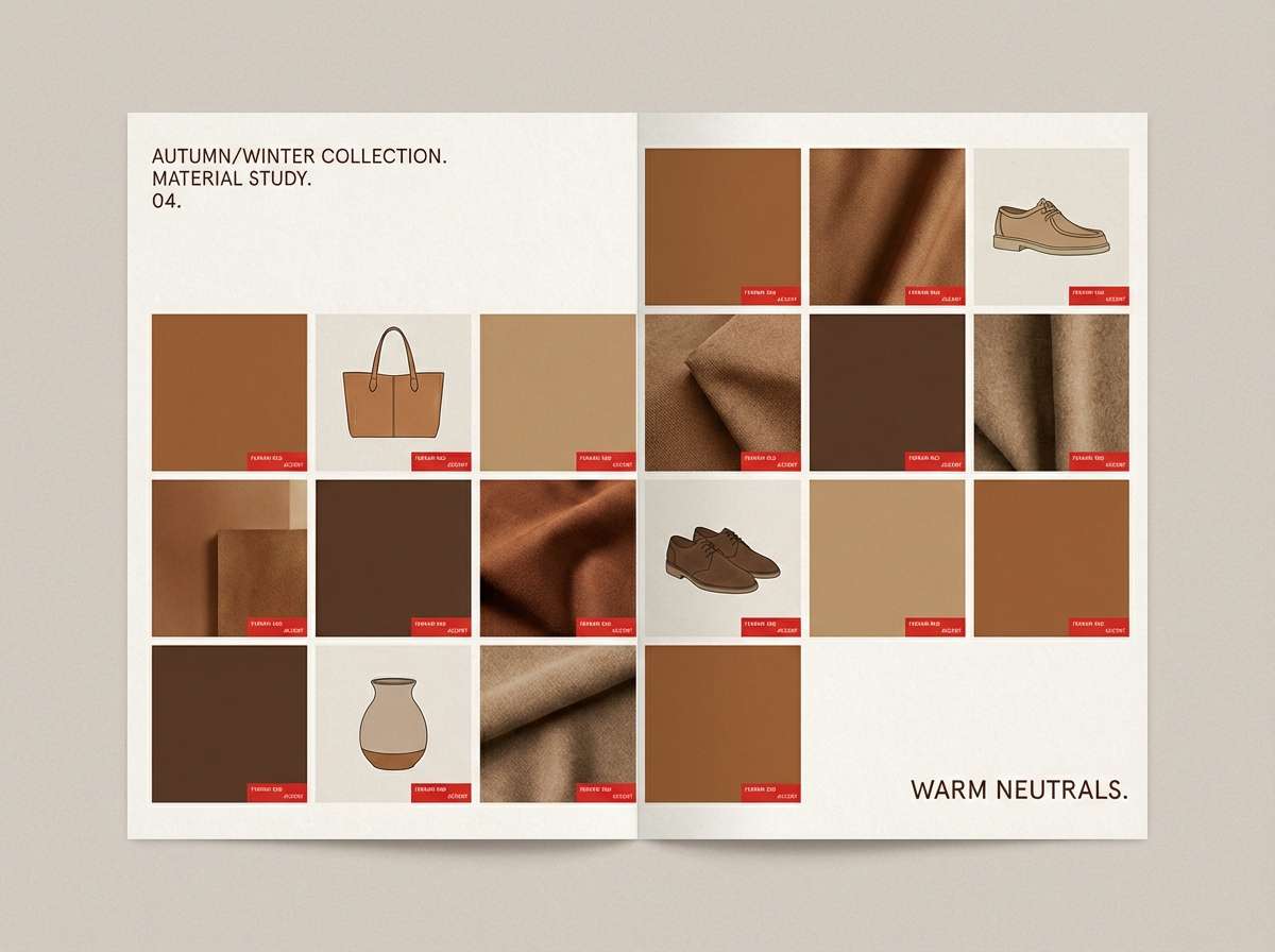 lookbook layout with warm reds