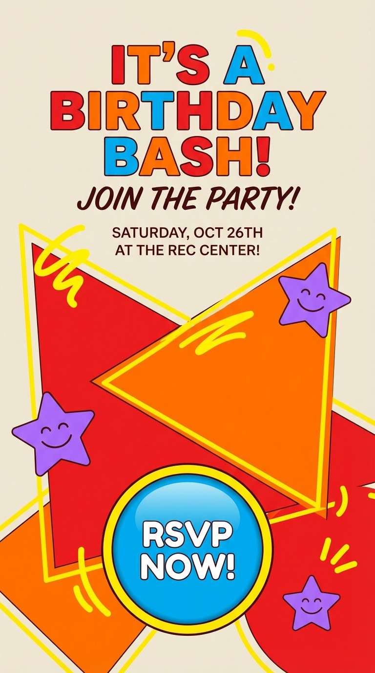 kids flyer with bright reds