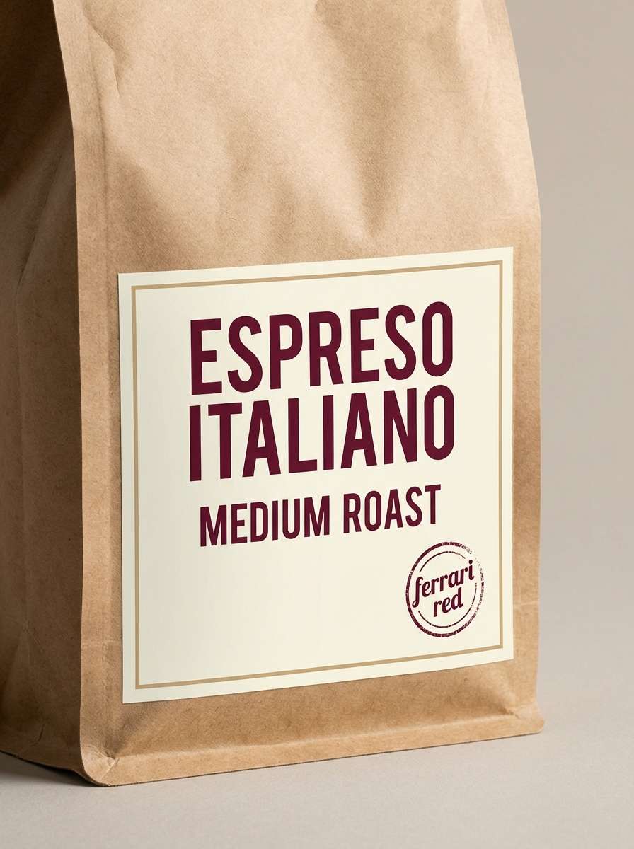 coffee label with rich reds