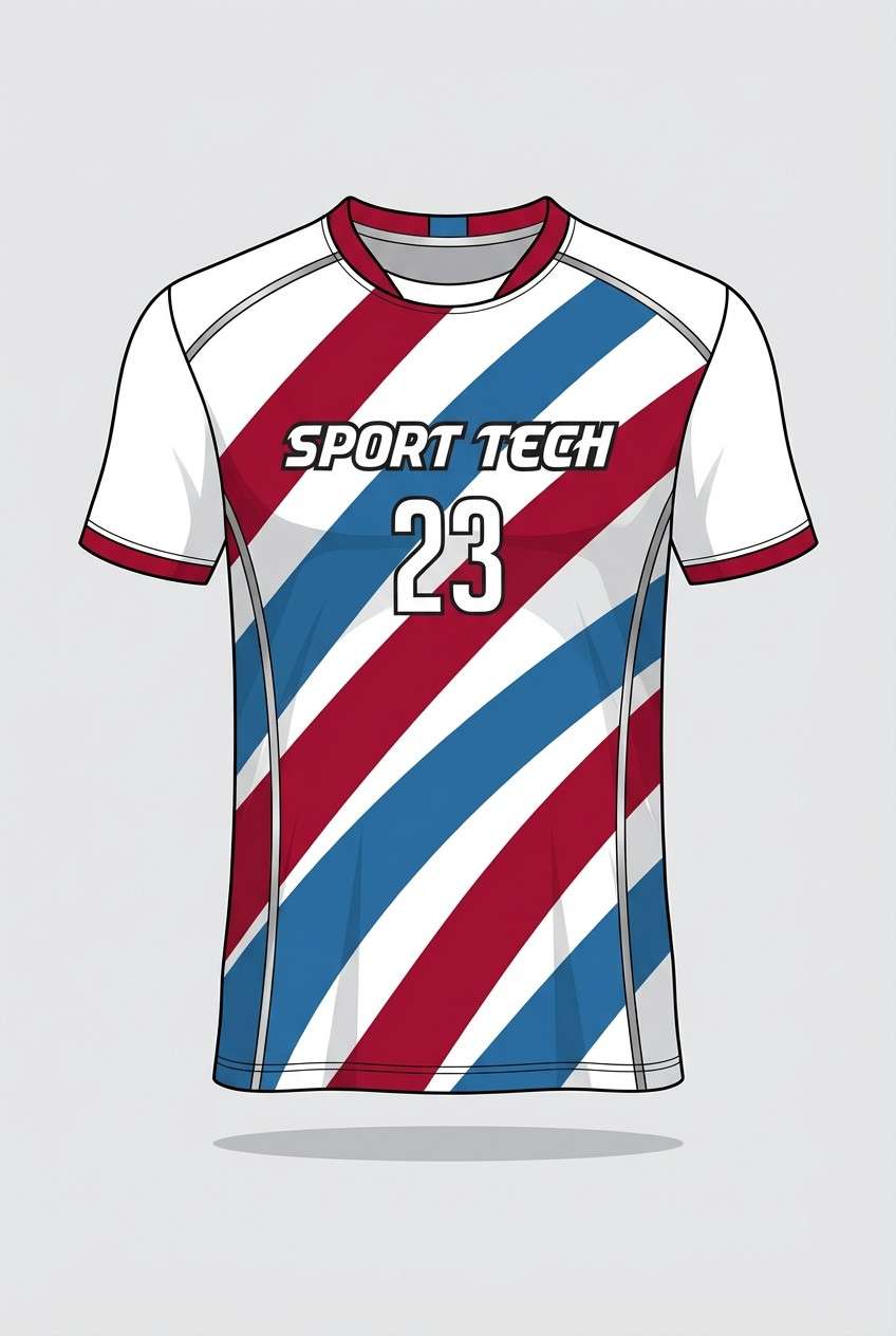 sport jersey stripes red blue