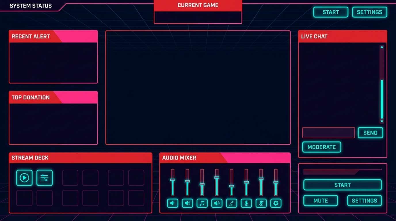 neon overlay with red teal