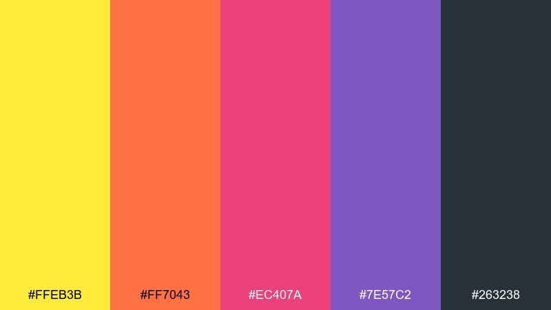 festival citrus punch lemon color palette with hex codes