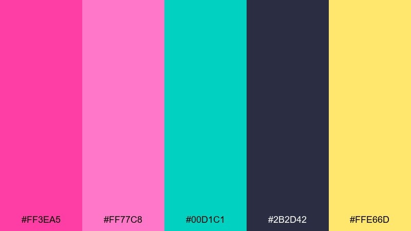 festival confetti color palette with hex codes
