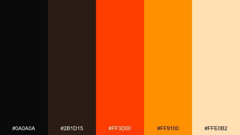 festival flame color palette with hex codes