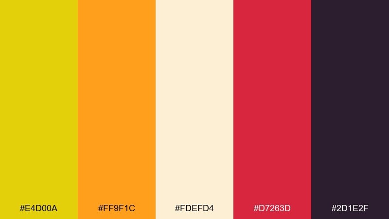 festival lanterns citrine color palette with hex codes