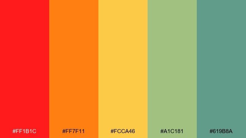 festival lanterns scarlet color palette with hex codes