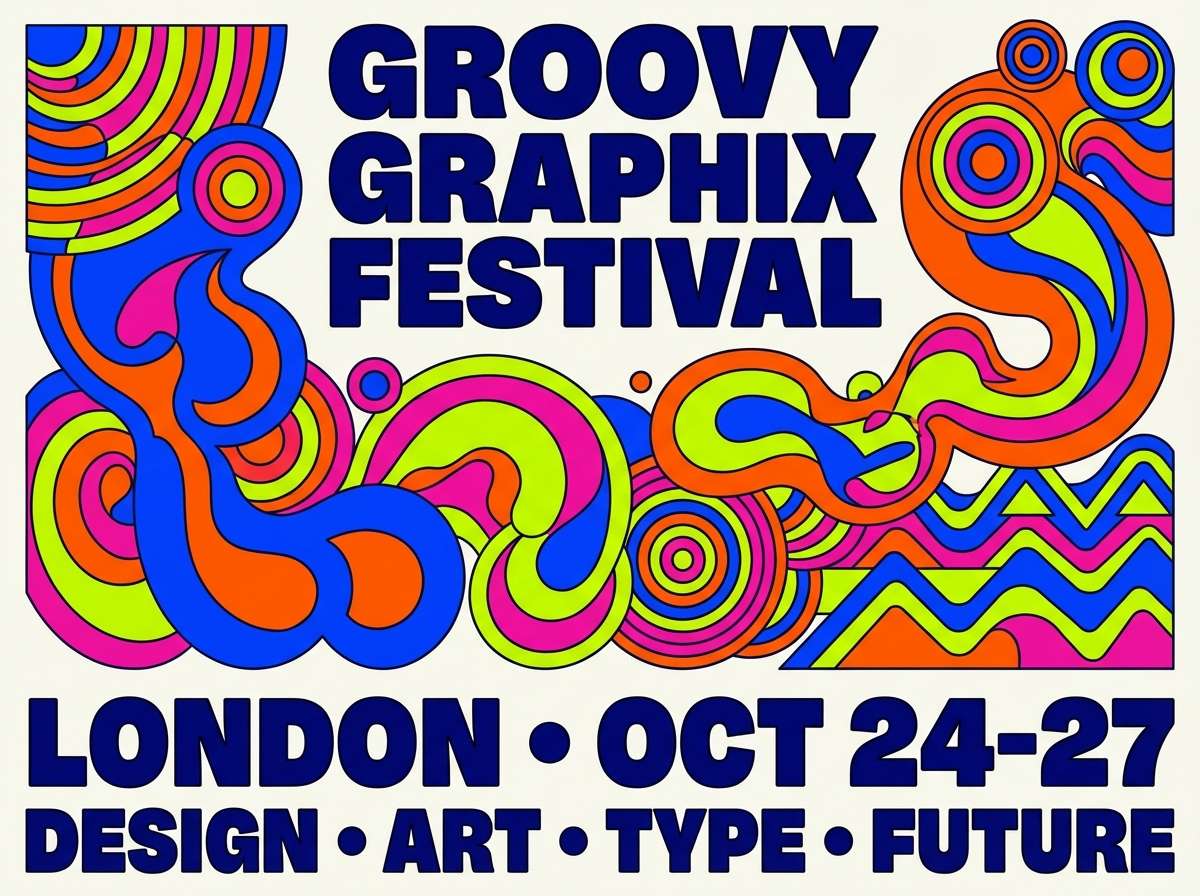 groovy festival poster design