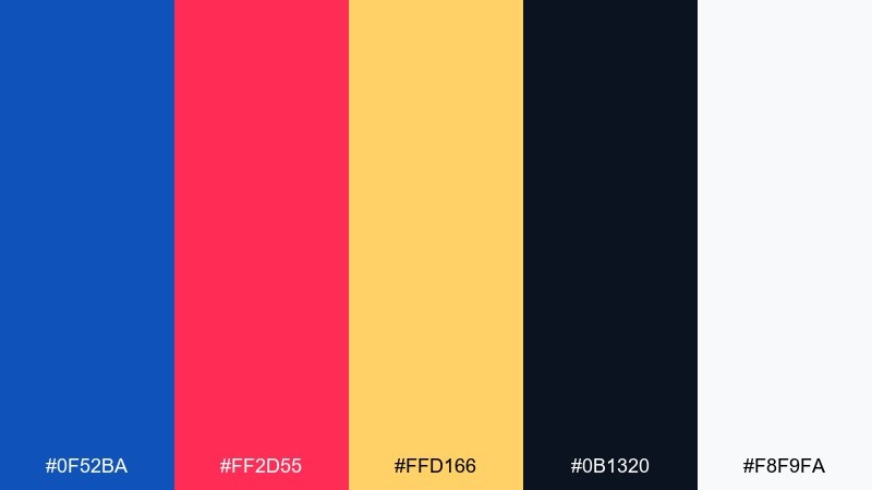 festival poster pop sapphire color palette with hex codes