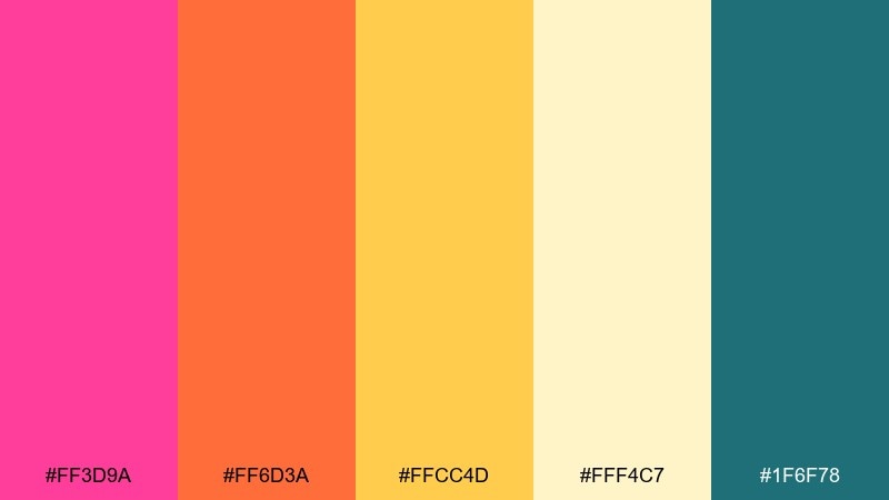 festival ribbon color palette with hex codes