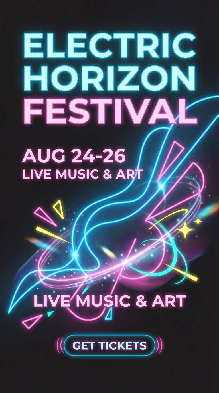 neon festival story ad