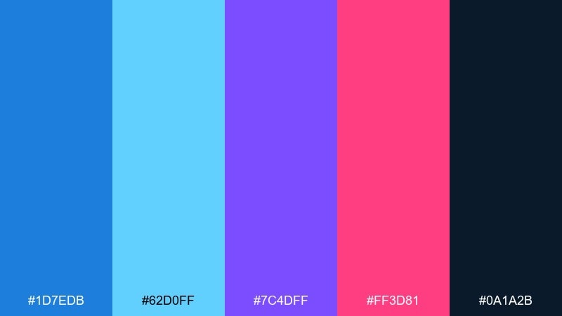 festival surf cerulean blue color palette with hex codes