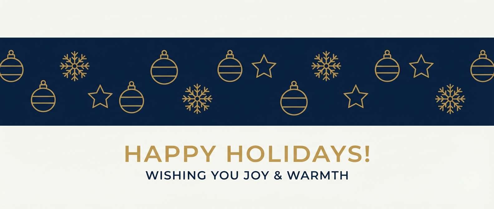 holiday header in navy