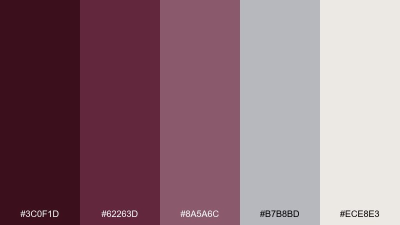 fig and fog wine color palette with hex codes
