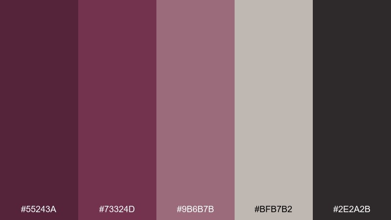 fig and stone burgundy plum color palette with hex codes
