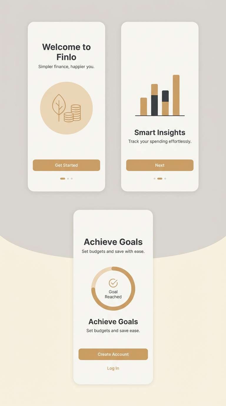 finance onboarding ui screens