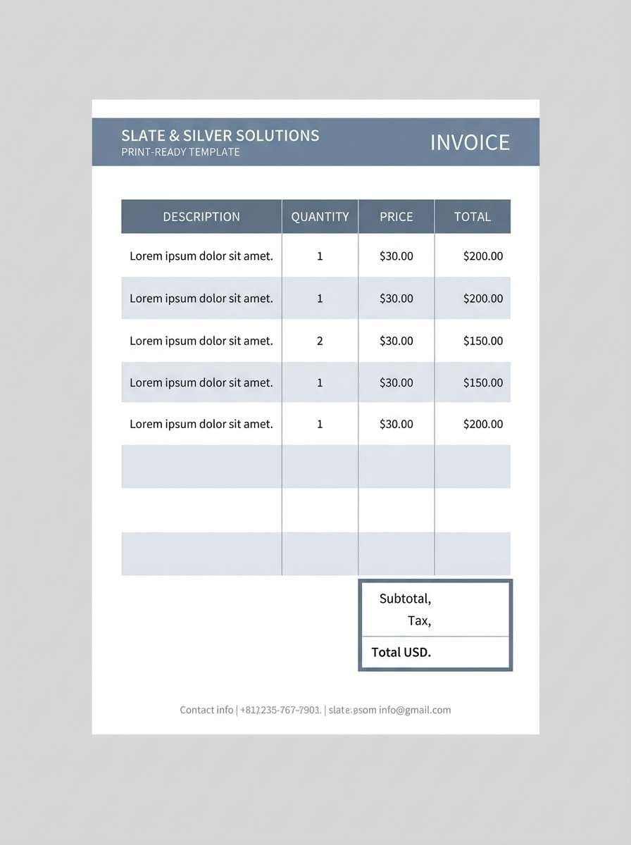 silver invoice template