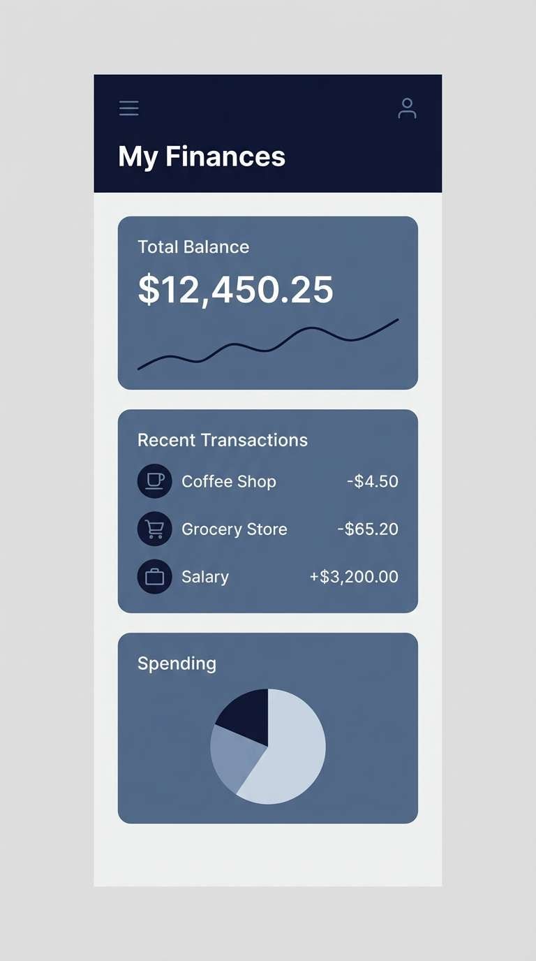 navy slate finance ui