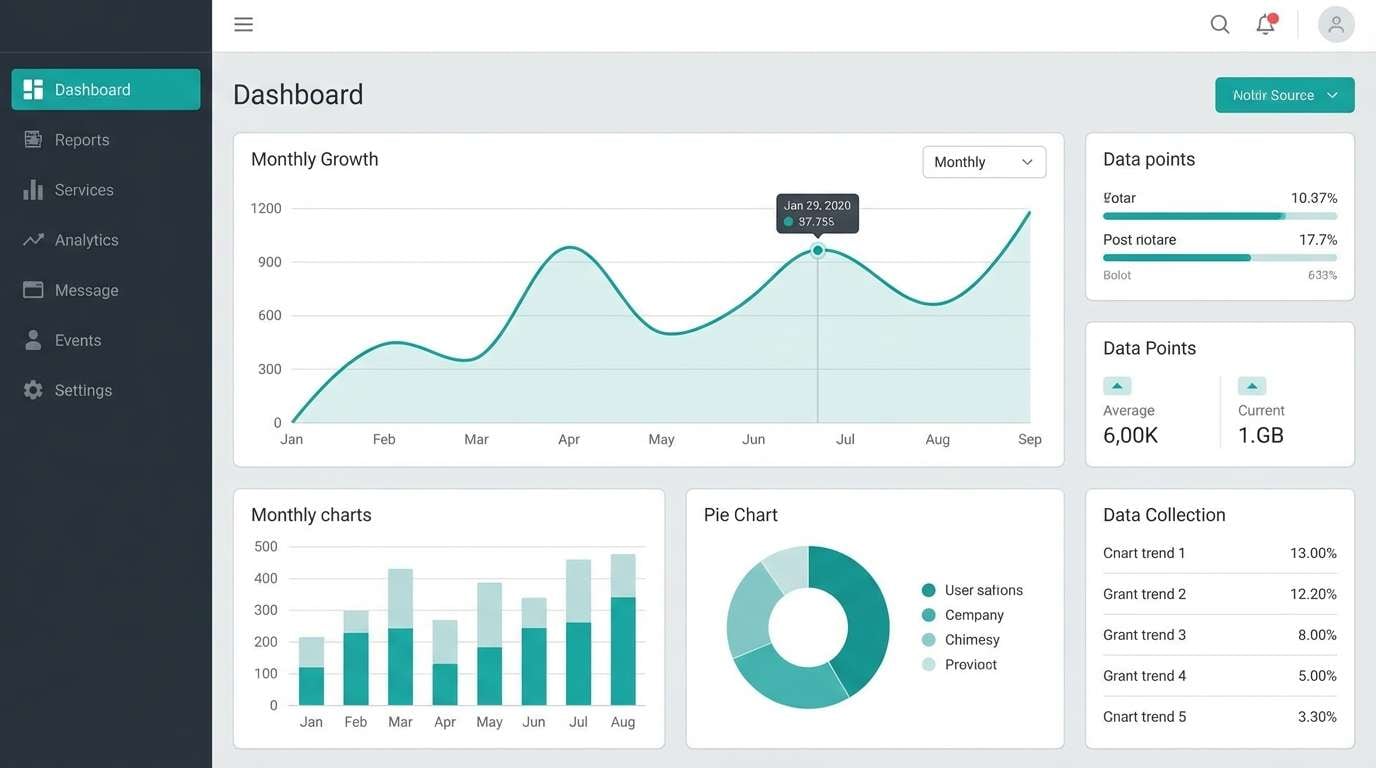 fintech teal dashboard ui