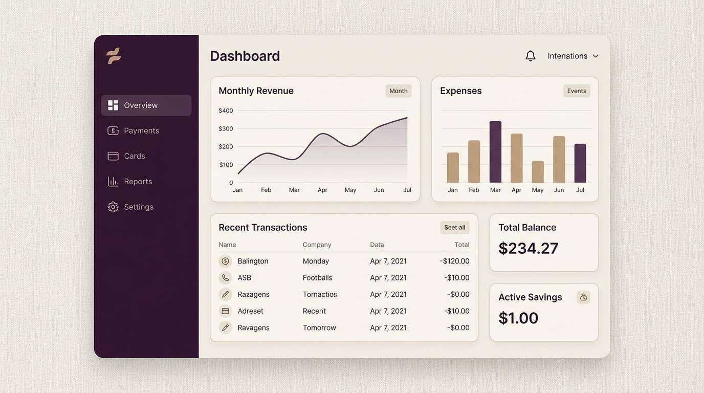 fintech dashboard ui