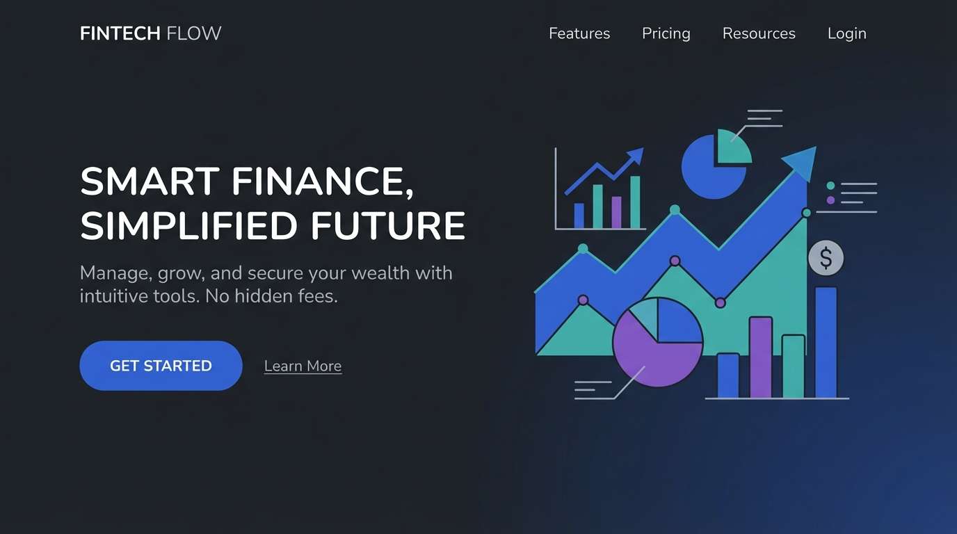 fintech landing page hero