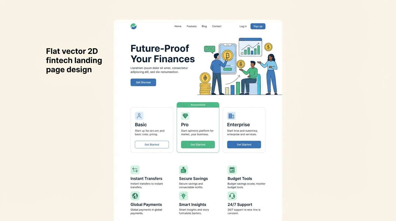 fintech landing page