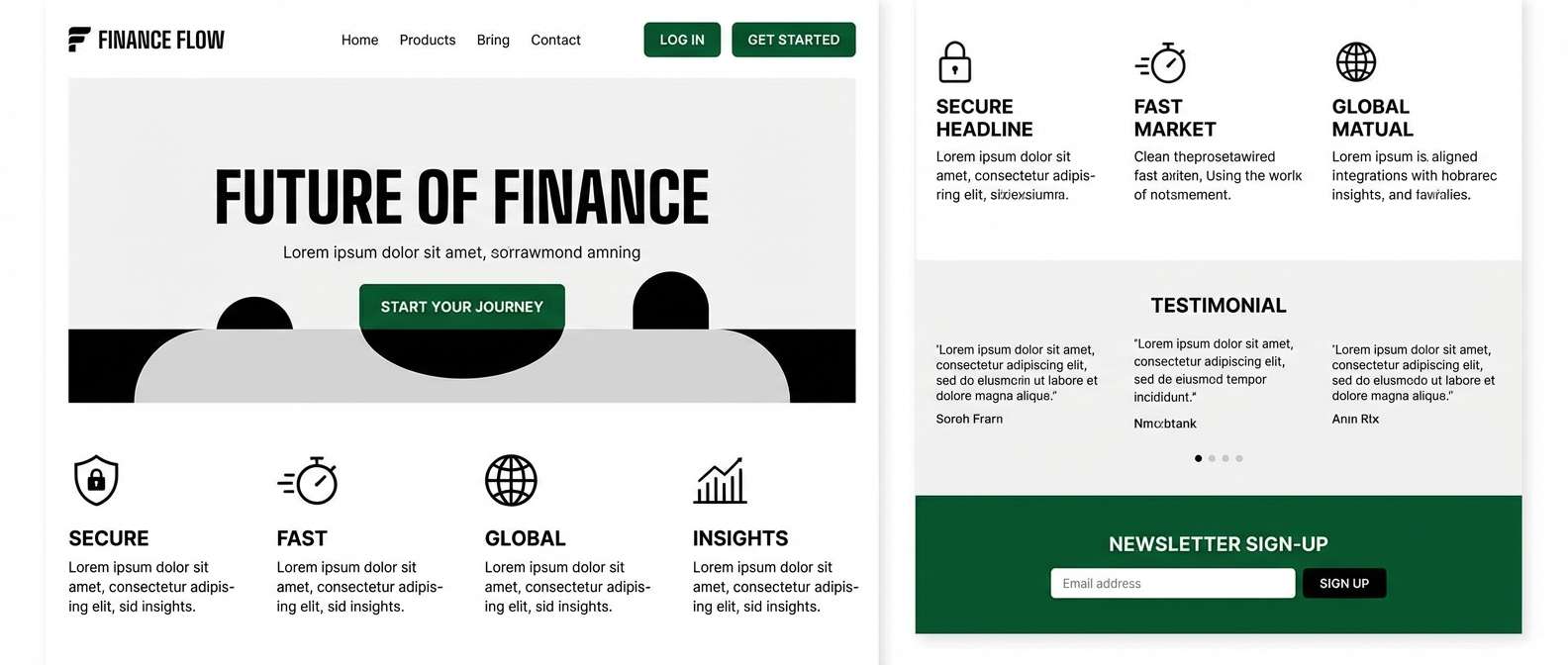 fintech ui in dark turquoise tone