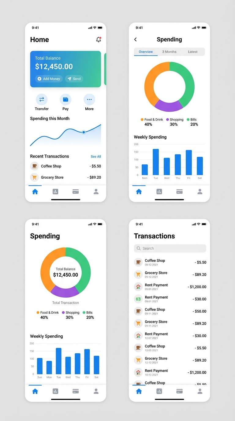 fintech mobile app ui