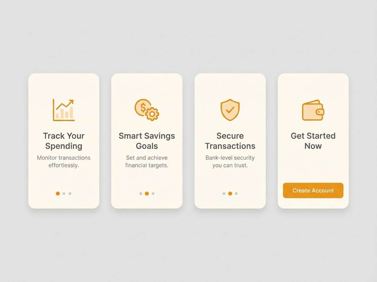 fintech onboarding screens
