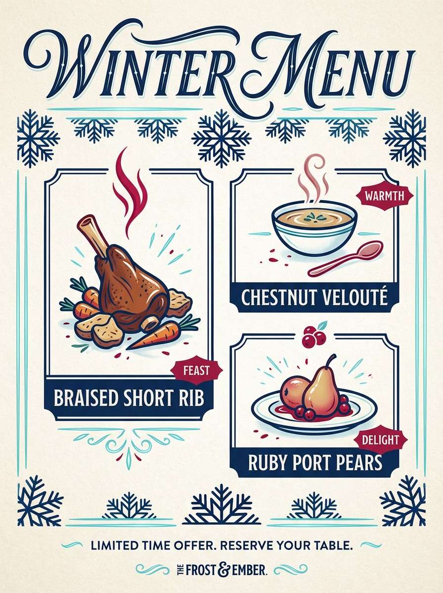 winter menu promo poster