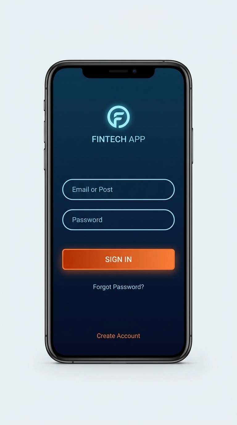 fintech login screen