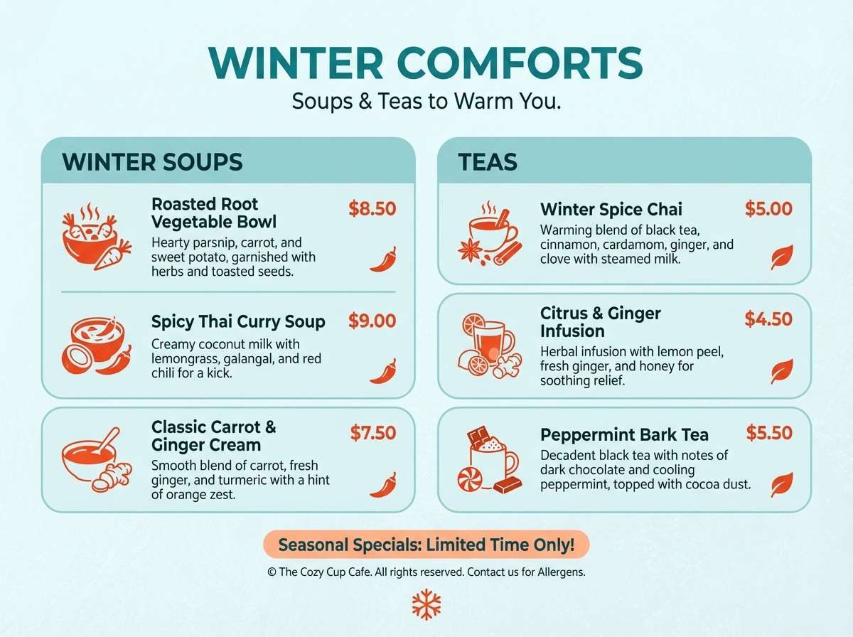 winter cafe menu