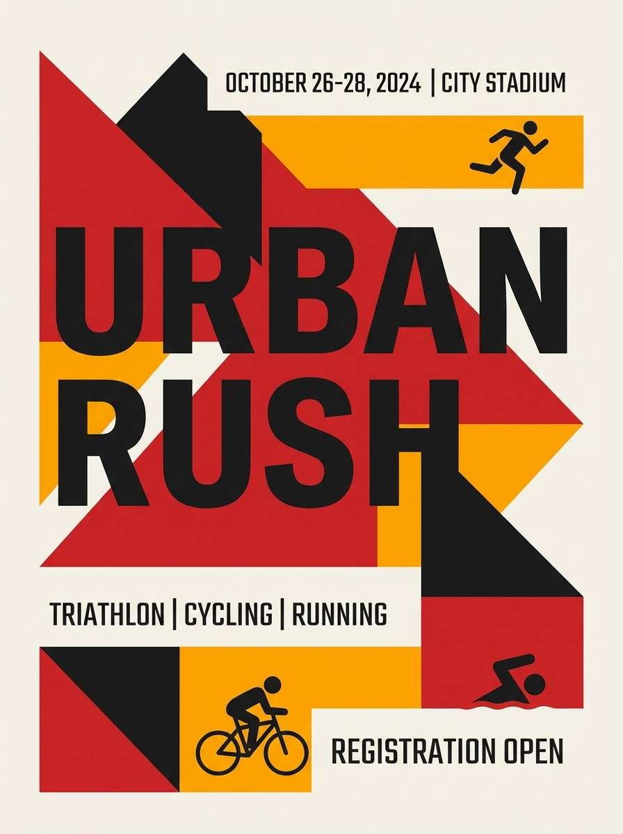 red sports poster layout