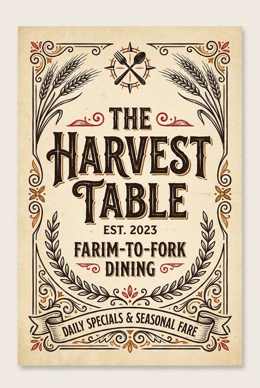 rustic menu cover design