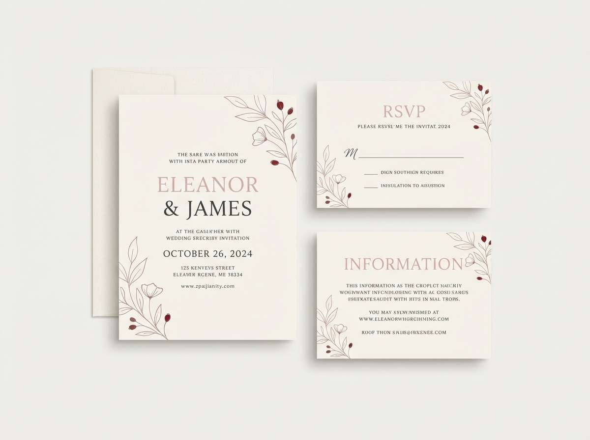 romantic wedding invite design