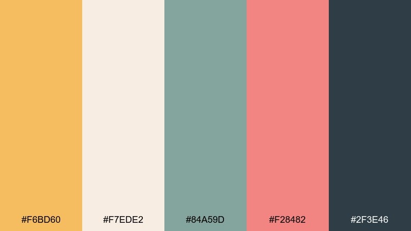 firefly camp kids color palette with hex codes