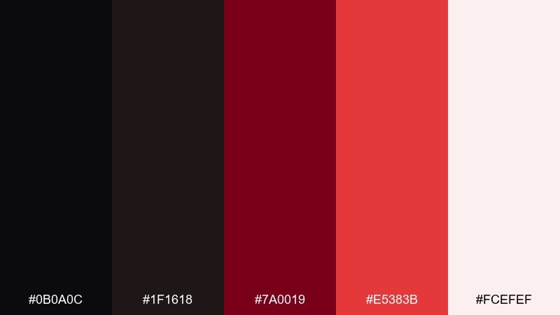 firelight shadow color palette with hex codes