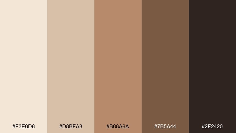 fireside latte color palette with hex codes