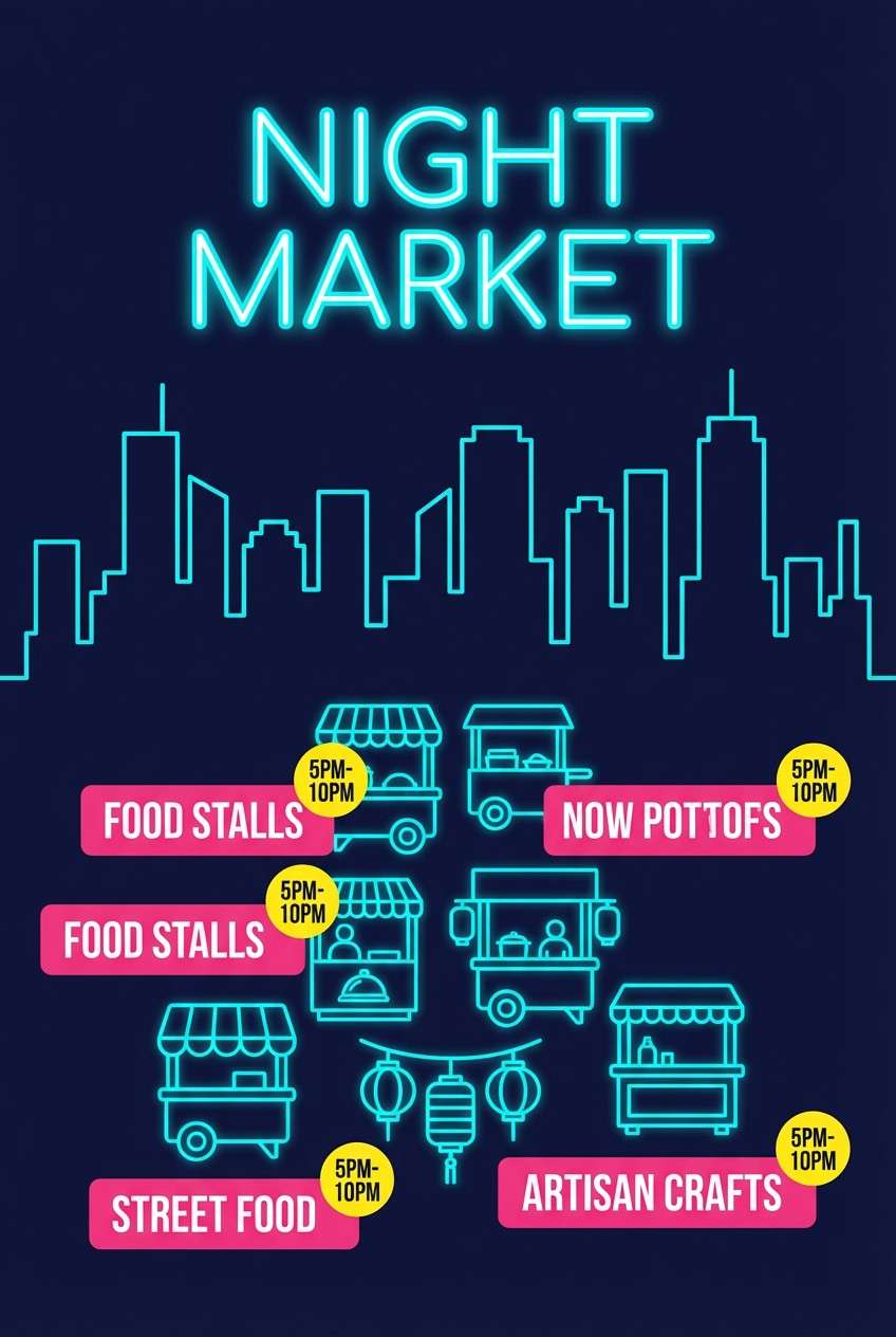 night market poster layout