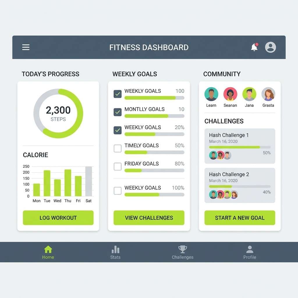 fitness ui with lime