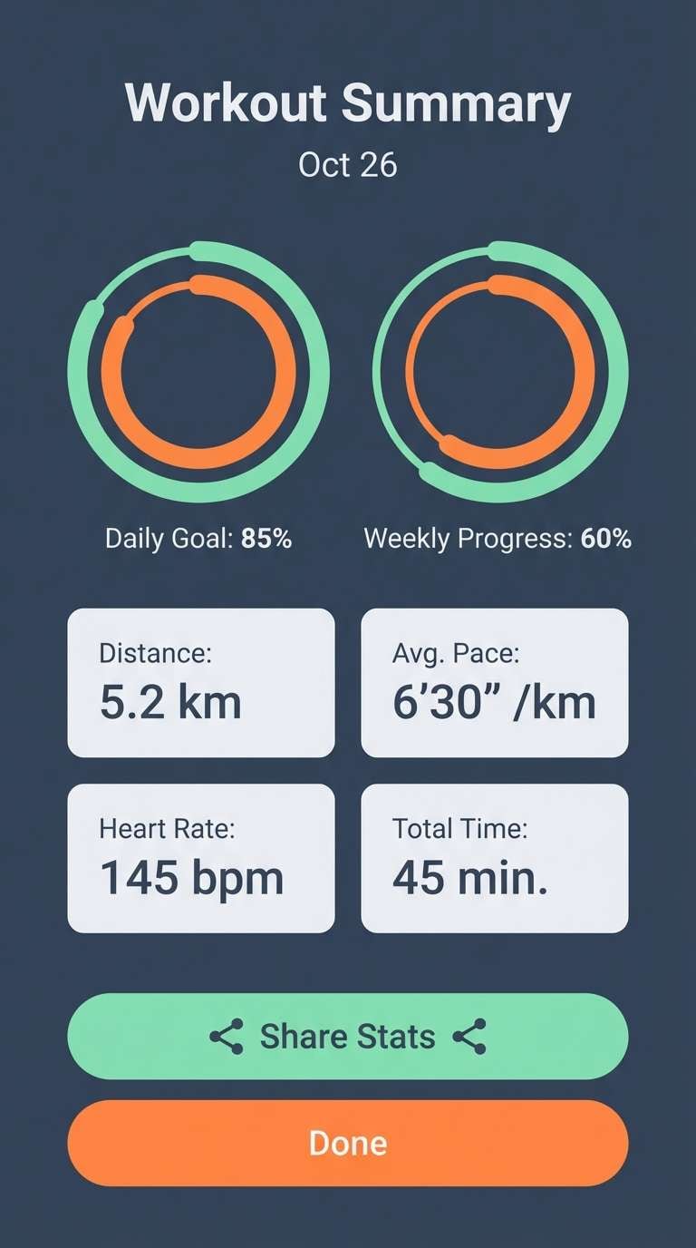 fitness app ui