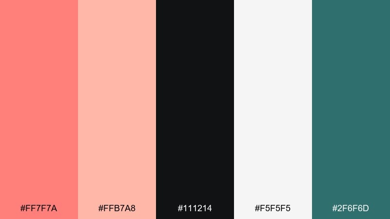 fitness app warm ui coral salmon color palette with hex codes
