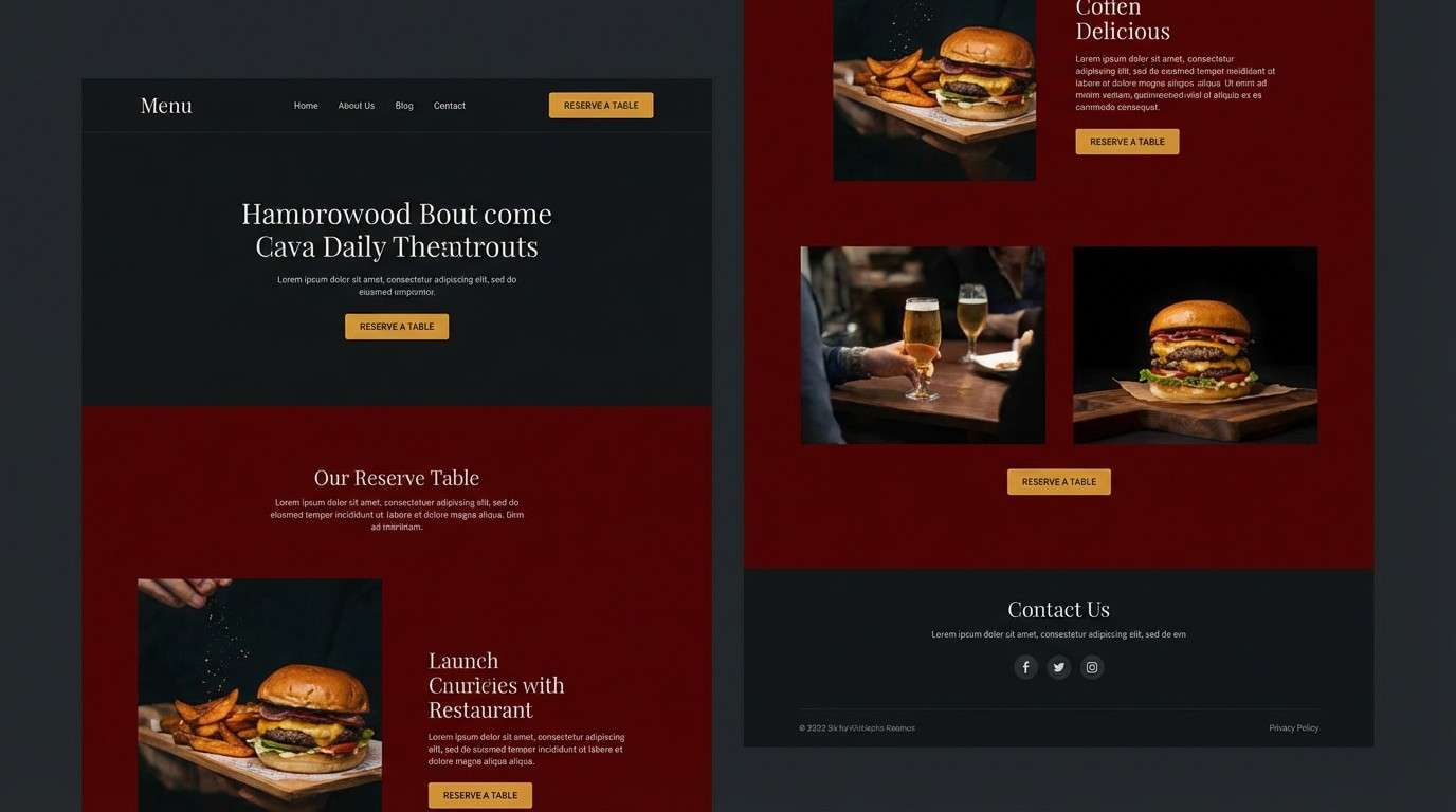 dark restaurant ui