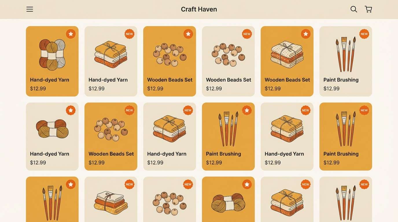 amber ecommerce product grid