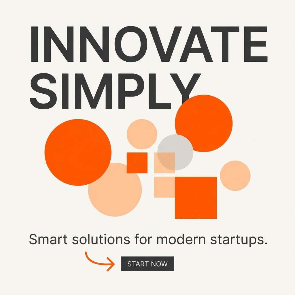 minimal orange startup ad