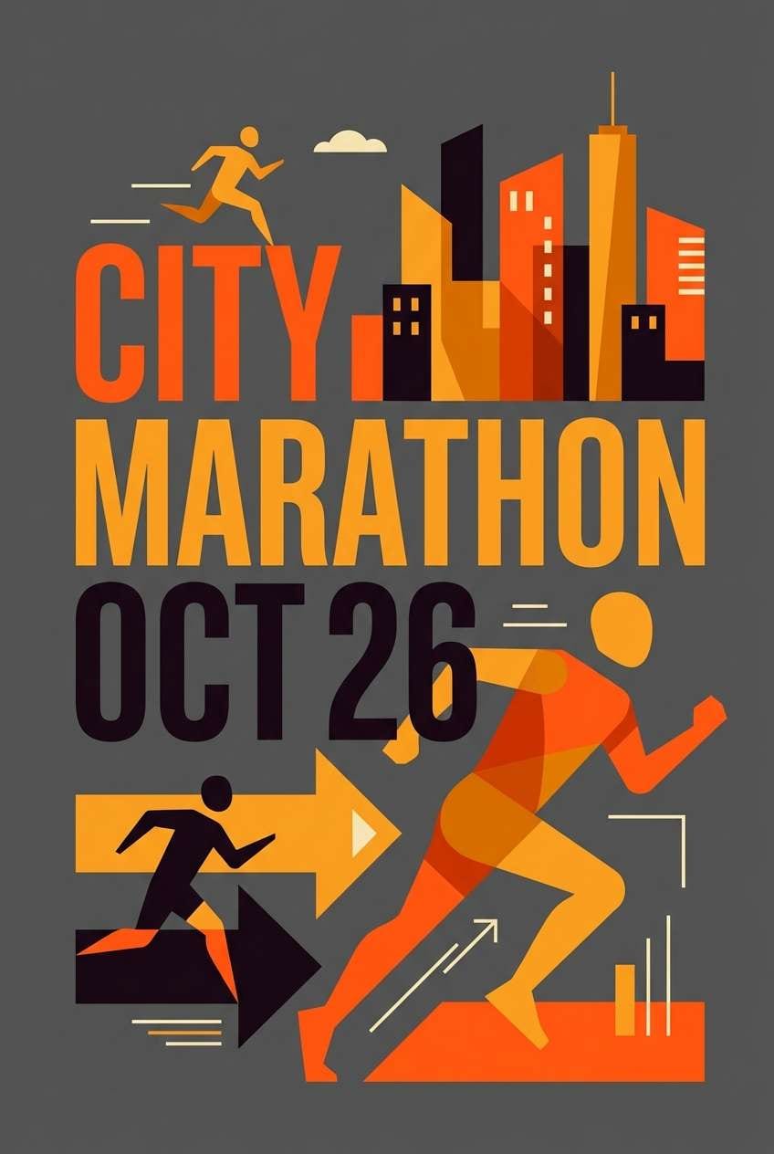 orange sports event poster