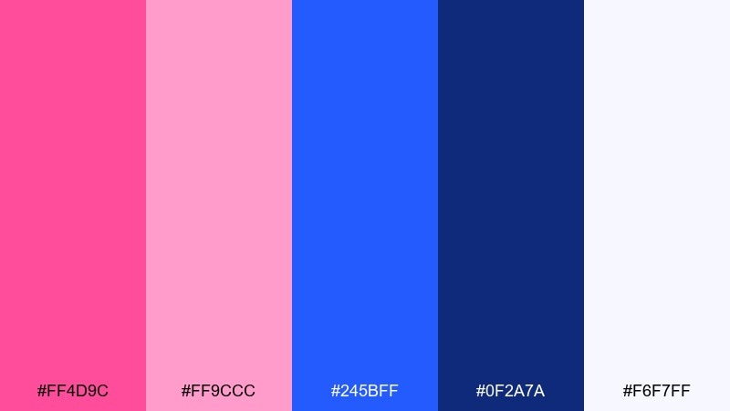 flamingo and cobalt pop flamingo pink color palette with hex codes
