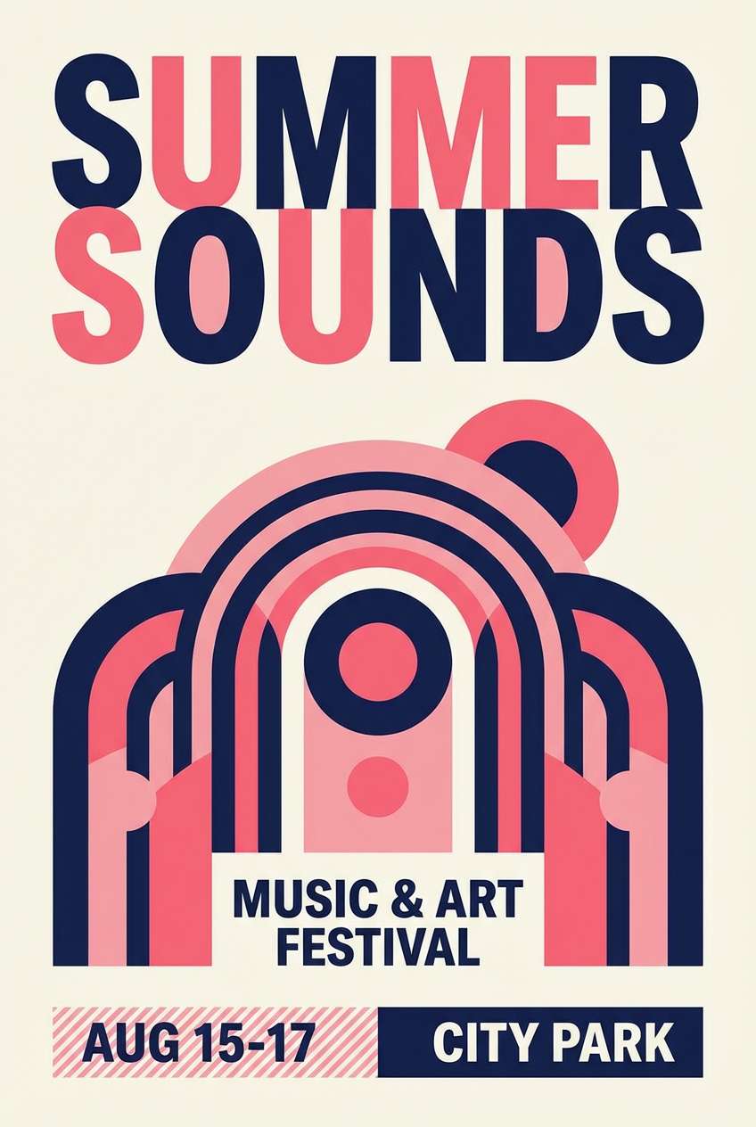 bold pink event poster